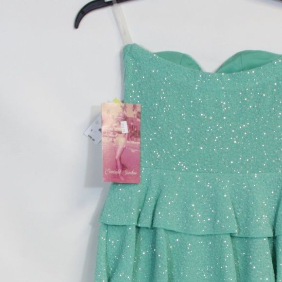 Emerald Sundae Club Mint Green Strapless Cocktail Mini Dress Size Small Juniors - Picture 3 of 8